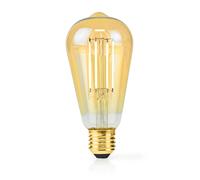 Nedis, Lampadina a filamento LED E27 ST64 4,9 W 470 lm Retro Dimmerabile, Oro [EEK: F]