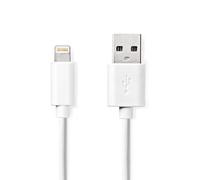 NEDIS Lightning Cavo | USB 2.0 | Connettore Apple Lightning a 8 Pin | USB-A Maschio | 480 Mbps | Placcato Nickel | 2.00 m | Tondo | PVC | Bianco | Label