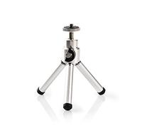 Nedis Mini treppiede da 13,4 cm con testa panoramica e inclinabile, per foto e videocamere da 0,8 kg, colore: nero e argento