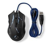 Nedis, Mouse da gioco cablato a 3600 dpi con LED e 6 pulsanti, Nero