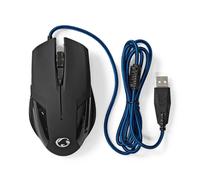 Nedis, Mouse da gioco cablato con 6 pulsanti e DPI regolabile, Nero