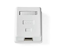 NEDIS Network Wall Box | On-Wall | 1 Port | S/FTP CAT6 | Straight | Gold Plated | PVC | White | Envelope Bianco