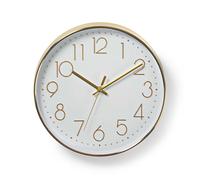 NEDIS OROLOGIO DA PARETE Ø 30 CLWA015PC30GD BIANCO QUARZO NUMERI ORO GRANDI