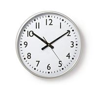 Nedis Orologio da parete - Diametro 380 mm - Plastica - Argento/Bianco