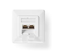 NEDIS Presa da Parete di Rete - da Incasso - 2 Porte (s) - CAT7 - Diritta - Presa - Placcato Oro - PVC - Avorio