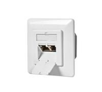 Nedis, Presso Ethernet Murale Doppia Porte Femmina Rj45 Cat6a Incassabile