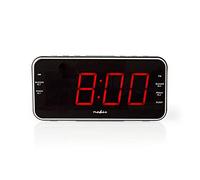 RADIOSVEGLIA DIGITALE AM FM USB AUX SNOOZE DISPLAY LED 1.8" 2 ALLARMI NERO NEDIS