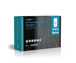 NEDIS SmartLife - LED decorativo - Albero - Bianco caldo - 200 LED - Esterno - Motivi di movimento - 5 x 4 m - Android/IOS