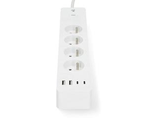 Nedis SmartLife Power Strip - Wi-Fi - Francia/Tipo E (CEE 7/6) / USB A/USB-C - 16 A - 3680 W - 2.00 m - 0-55 °C - Android/IOS - Bianco