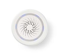 Nedis, SmartLife Wi-Fi LED Sirena Alimentazione 8 Toni 85dB, Bianco