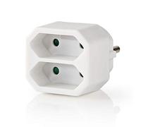Nedis - Splitter di presa di corrente a 2 prese, spina Euro