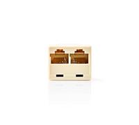 NEDIS Splitter di rete telefonica | RJ45 femmina | 2 X RJ45 | nichelato | avorio | PVC | scatola