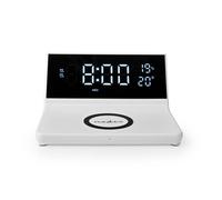 Nedis, Sveglia 3 in 1 con caricatore wireless15W e funzione snooze, Bianco
