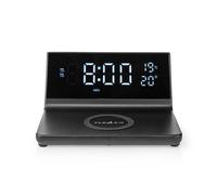 Nedis, Sveglia 3 in 1 con caricatore wirelessda 15W e funzione Snooze, Nero