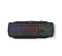 Nedis, Tastiera da gioco cablata con retroilluminazione a LED Layout USA, Nero