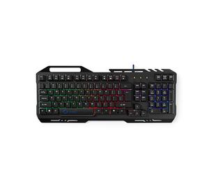 Nedis, Tastiera da gioco cablata retroilluminata a LED con supporto per telefono