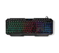 Nedis, Tastiera per gamer con layout cablato Francia retroilluminata a LED, Nero