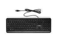 Nedis, Tastiera QWERTY cablata USB-A Layout francese 104 tasti, Nero