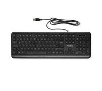Nedis, Tastiera QWERTY USB-A cablata Layout tedesco 104 pulsanti, Nero