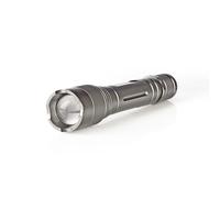 Nedis, Torcia LED 3W 150lm IPX5 Portata 120m Alluminio, Grigio