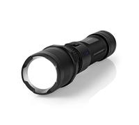 NEDIS Torcia LED - Funzionamento a batteria - 3.7 V DC - 10 W - Litio incorporato - Batterie incluse - Ricaricabile - Flusso luminoso nominale: 1000 lm - Range luce: 110 m - Angolo proiezione: 9.5 °