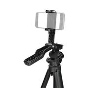 Nedis Treppiede leggero da viaggio per fotocamera e smartphone, altezza regolabile 160 cm, testa Pan & Tilt, supporto per telefono e borsa per il trasporto inclusi, nero