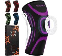 NeDKeN Tutore Ginocchio - Ginocchiera Sportiva Elastica per Menisco Lesionato e Legamenti - Supporto Ortopedico, Fascia a Compressione per Stabilità, Protezione e Recupero (Viola, L)