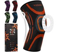 NeDKeN Tutore Ginocchio - Ginocchiera Sportiva Elastica per Menisco Lesionato e Legamenti - Supporto Ortopedico, Fascia a Compressione per Stabilità, Protezione e Recupero (Arancione, XL)