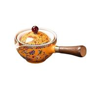 NEDLON Rotazione 360 Teiera E Infusore Semiautomatica, Teiera Rotante In Ceramica Con Tazza Di Tè, Per Casa, Ufficio, Campeggio, Regali (Color : Arancia, Size : A)