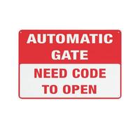 Need Code To Open, cartello di sicurezza per cancello automatico, cartello esterno, 30,5 x 20,3 cm, segnale per casa, affari, segnale di allarme vialetto