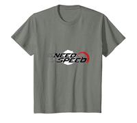 Need for Speed Cars Racing - Tachimetro Grafico Maglietta, Bambini, Verde Militare mélange, 3 Anni