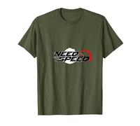 Need for Speed Cars Racing - Tachimetro Grafico Maglietta, Uomo, Oliva, 3XL