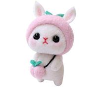 Needle Felting Wool Kit DIY Handmade Craft Material Package Tools Unfinished Rabbit Doll for Adults Kids Creative Art Projects Foam Workbench 11.5x8.5x3cm (pesca coniglietta)