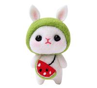 Needle Felting Wool Kit DIY Handmade Craft Material Package Tools Unfinished Rabbit Doll for Adults Kids Creative Art Projects Foam Workbench 11.5x8.5x3cm (Coniglietto Guagua)