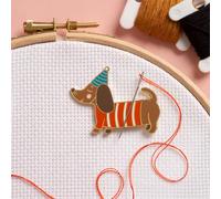 Needle Minder - Bassotto per salsiccia per punto croce, cucito, ricamo e ricamo, smaltato e magnetico
