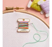 Needle Minder - Design a bobina per punto croce, cucito, ricamo e cucito, accessori artigianali, smalto e magnetico