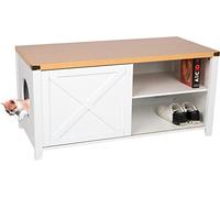 needs&wants® Armadietto grande per lettiera XXL in legno con scarpiera, cassettiera per gatti, design casetta per gatti, 110 x 50 x 53 cm, bianco e marrone