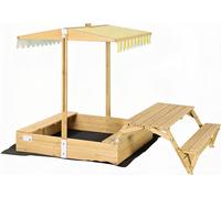 needs&wants Casetta Gioco Sabbia In Legno Con Tavolo Pic Nic Copertura