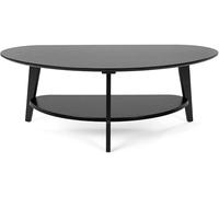 needs&wants® Tavolino da salotto, 100% bambù, ovale, semi-rotondo, in legno, nero, con ripiano