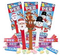 Needzo Dispenser di caramelle natalizie con rotoli di ricarica, personaggi natalizi assortiti, per riempire la calza della Befana, per ragazzi o ragazze, confezione da 3