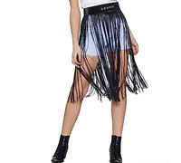 NEEMOSI Gonna da donna con frange, cintura in pelle, gonna sexy da donna, cintura con nappa, cintura decorativa regolabile, punk per gonna, bikini, in ecopelle, nappa, gonna SM, giocattolo sessuale