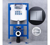 neeos VWTB elemento WC a parete A: 98,5 cm, FP55 placca di azionamento in cromo e accessori di montaggio, 90738K+16785CR#SET, VWTB; FP55 [Elementi ad Incasso > Elementi Incasso per WC]