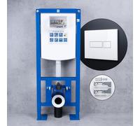 neeos VWTB elemento WC autoportante con piastre base grandi A: 112 cm, FP15 placca di azionamento in bianco e accessori di montaggio, 90724K+16601WH#SET, VWTB; FP15 [Elementi ad Incasso > Elementi Inc