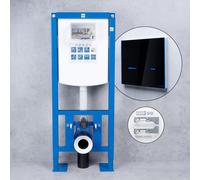 neeos VWTB elemento WC autoportante con piastre base grandi A: 112 cm, placca di azionamento elettr. FP35, accessori di montaggio e il collegamento, 90724K+16746BM#SET, VWTB; FP35 [Elementi ad Incasso