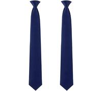 Neer 2 Pezzi Cravatte con Clip da Uomo Cravatte a Clip in Tinta Unita Cravatte Pre-Legate per Ufficio Scuola Sicurezza della Polizia Nozze Laurea Uniformi (Blu Navy, 20 Pollici)