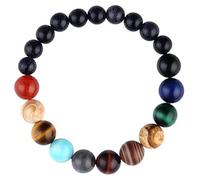 Neeshka Braccialetto con perline in pietra naturale, otto pianeti, chakra, universo e galassia, per uomini e donne, gioielli alla moda per lei, regalo di anniversario e compleanno per moglie e