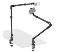 NEEWER DS023 DS023 - Supporto da scrivania per fotocamera da 115,6 cm, in alluminio, a 4 sezioni, con morsetto a C, supporto per telefono, per webcam, luce LED, microfono, streaming, zoom