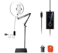 NEEWER 12 "24 W ad alta potenza LED anello luce compatibile con iPhone, 60 pollici in testa pieghevole luce stand/supporto telefono per registrazione video selfie trucco streaming, 2900-7000K USB C