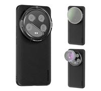 NEEWER 14 Ultra Case, custodia protettiva resistente con ricarica wireless, supporti per lenti da 17 mm e adattatore per filtro da 67 mm, TPU + pelle sintetica PC, compatibile con Xiaomi 14 Ultra