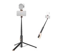 NEEWER 147cm Selfie Stick Treppiede Compatibile con iPhone Samsung Android, Supporto Smartphone da Viaggio Portatile e Leggero in Metallo con Portatelefono e Telecomando per Riprese Video, PA992 Nero